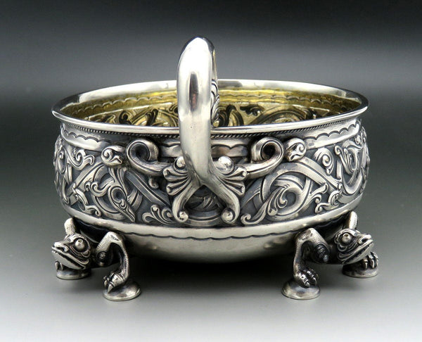 Rare Henrik Moller Silver Dragestil Dragon Gargoyle Knotwork Bowl Møller