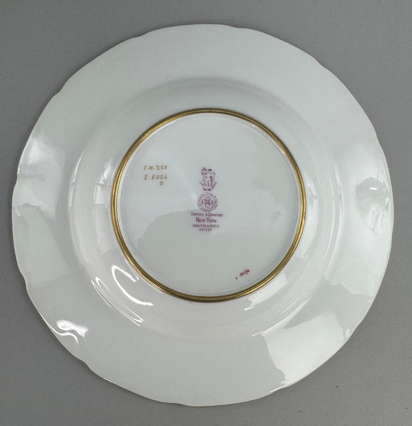 Set 12 c1920s Royal Doulton Noke's Tiffany Co Raised Gilt Rim 9.5" Soup Bowls