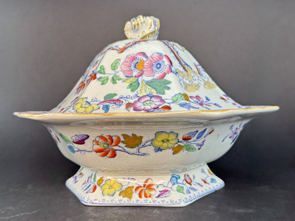 Fine c1920s Mason's Ironstone China Flying Bird Covered Bowl Tureen Serving Dish