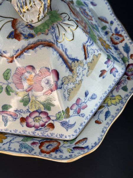 Fine c1920s Mason's Ironstone China Flying Bird Covered Bowl Tureen Serving Dish
