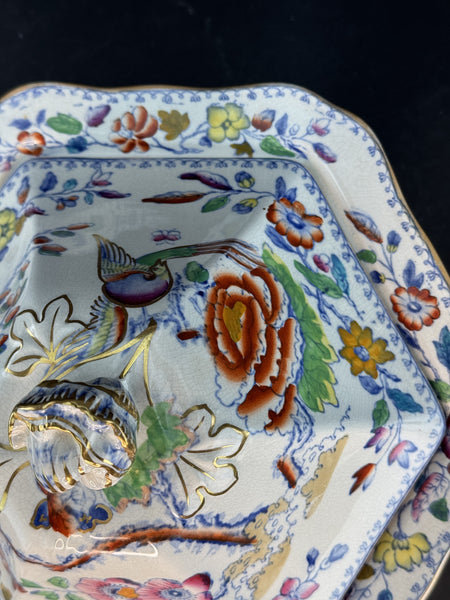 Fine c1920s Mason's Ironstone China Flying Bird Covered Bowl Tureen Serving Dish