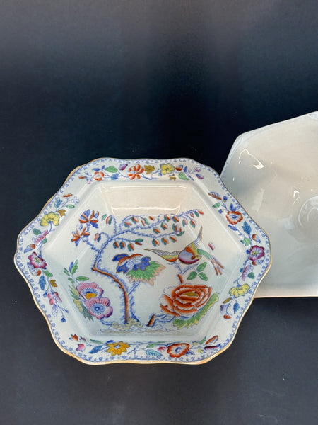 Fine c1920s Mason's Ironstone China Flying Bird Covered Bowl Tureen Serving Dish