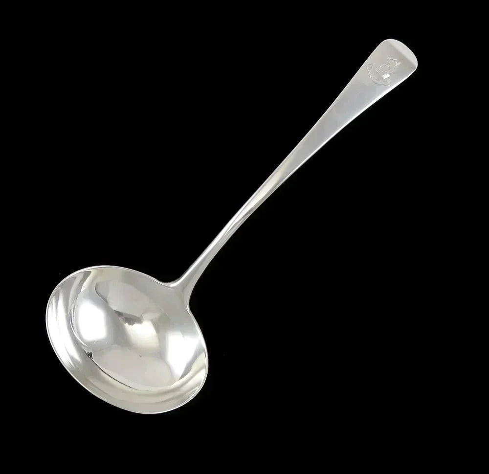 Antique English Georgian Sterling Silver In Hocs Signo Vinces Gravy/Sauce Ladle