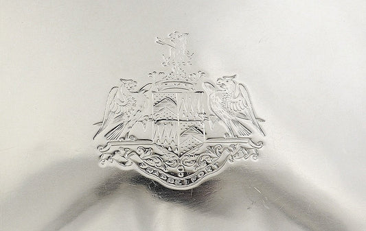 1815 Heavy Georgian English Sterling Silver Box Nice Crest & Motto 'Frappe Fort'