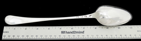 1778 English Sterling Silver Serving Spoon Alpaca Crest Benn Family 11 Inches