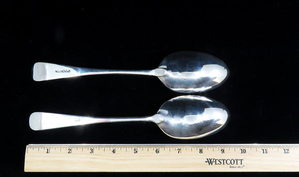 Antique English Sterling Silver 44pc Rattail Queen Anne Hanoverian Flatware Set