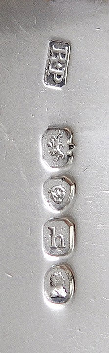 Antique 1823 English Fiddle Sterling Silver Lion Cross Crest Fish Server 12"