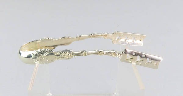 Rare Whiting Sterling Silver Radiant Pat. Asparagus Serving Tongs
