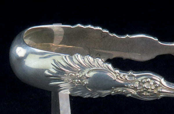Rare Whiting Sterling Silver Radiant Pat. Asparagus Serving Tongs