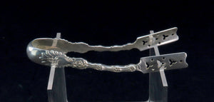 Rare Whiting Sterling Silver Radiant Pat. Asparagus Serving Tongs