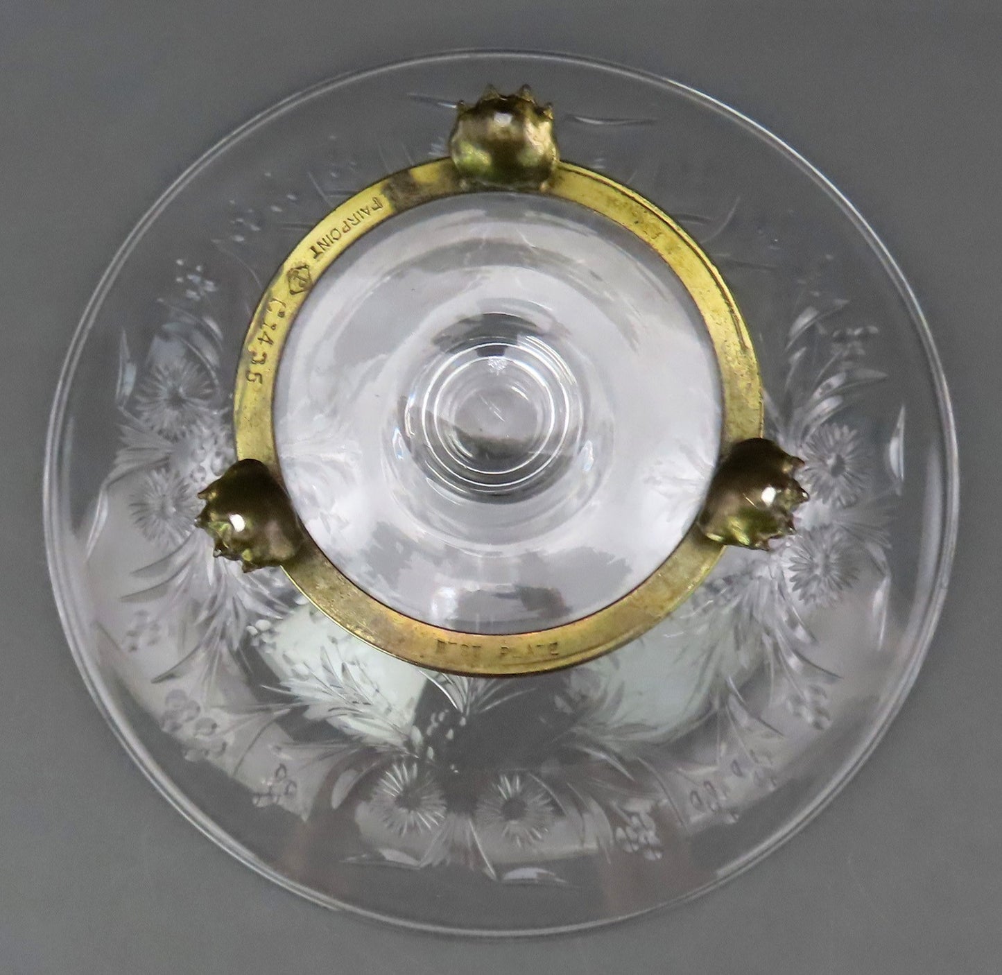Stunning Pairpoint Glass Crystal Tazza Compote Hand-Cut Floral Pattern