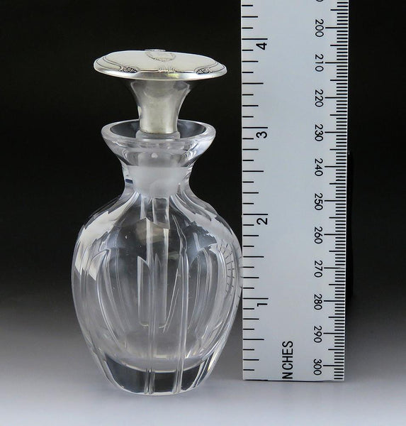 1920s American Glass Perfume Cologne Bottle w/ Dabber Sterling Top Webster