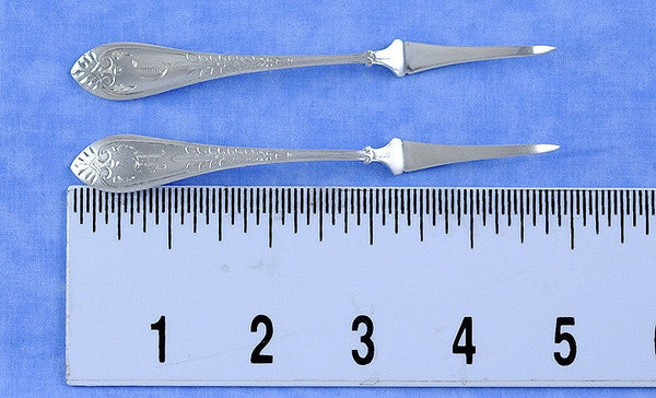 8 Antique c1873 Sterling Silver Gorham Palm Nut Seafood Picks