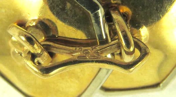 Antique 1920's-30's Larter & Sons Cufflinks Studs 10K White Gold Abalone