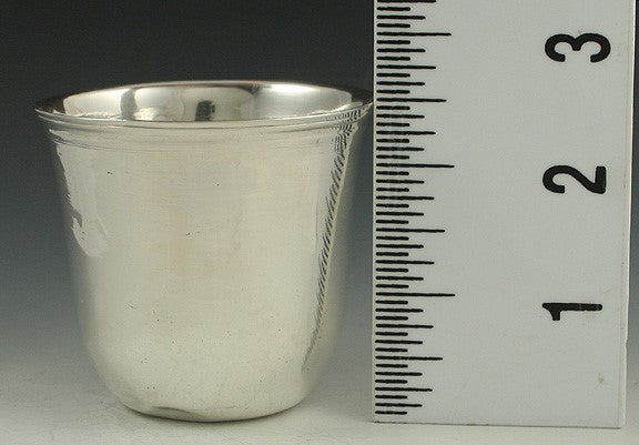 Antique French Provincial Sterling Silver 1780s Beaker Cup 2 3/8"