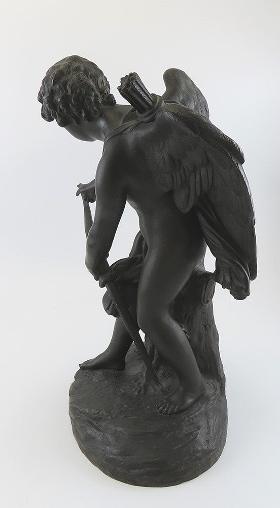 Impressive Mid/Late 1800s French Bronze Statue of Cupid Stringing His Bow