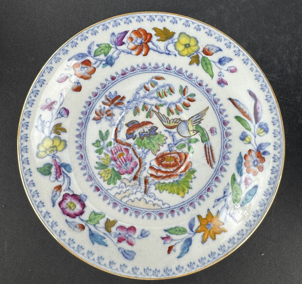 Set 10 Double Handle Bouillon Soup Bowls w Saucers Mason's Ironstone Flying Bird