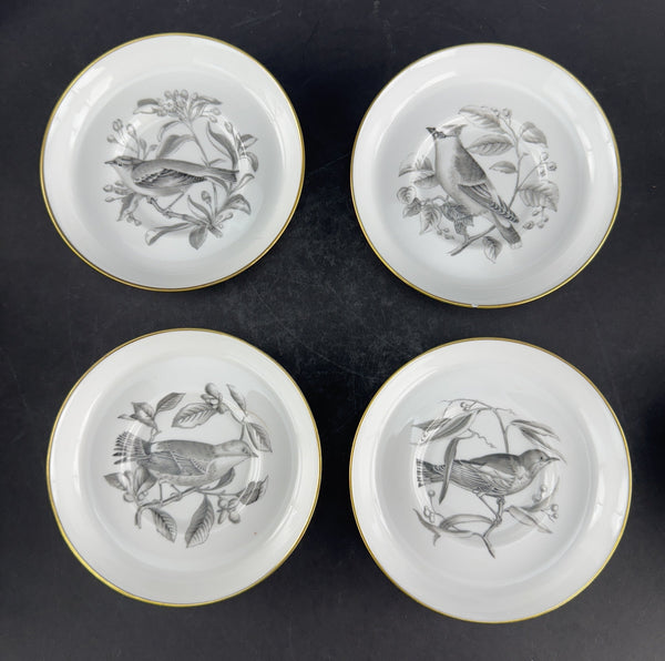 Charming Set Spode Bone China Songbird Bird Demitasse 8 Cups 9 Saucers