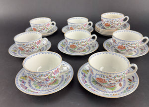 c1920s 8 Cups 11 Saucers Mason's Ironstone China Flying Bird Teacups Coffee Cups