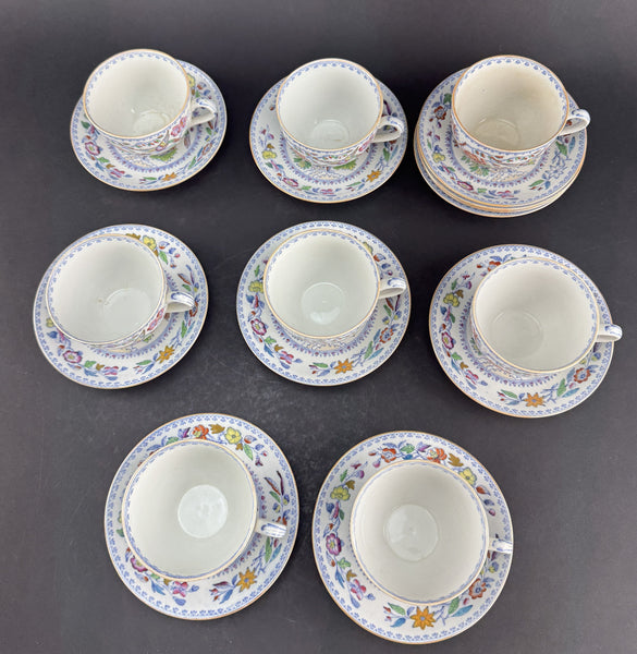 c1920s 8 Cups 11 Saucers Mason's Ironstone China Flying Bird Teacups Coffee Cups