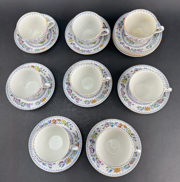 c1920s 8 Cups 11 Saucers Mason's Ironstone China Flying Bird Teacups Coffee Cups