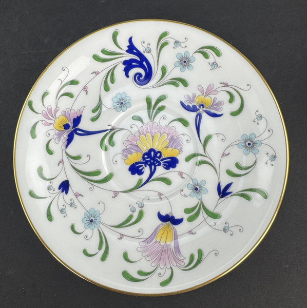 12 Coalport Fanfare Japan 2 Handle Bullion Soups with Under Plates