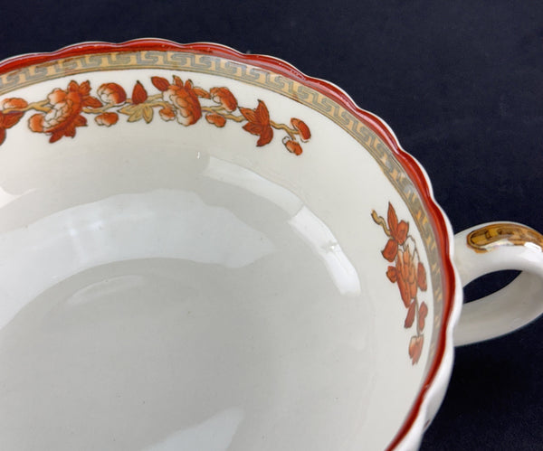 6 Old Copeland Spode India Tree 2 Handled Soups and Saucers