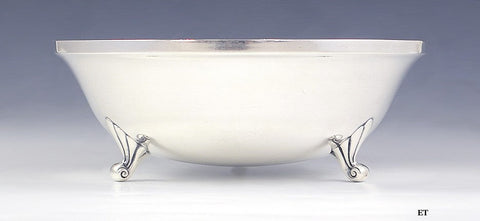 Antique c1890 Tuttle Sterling Silver Footed Centerpiece Fruit Bowl 9"