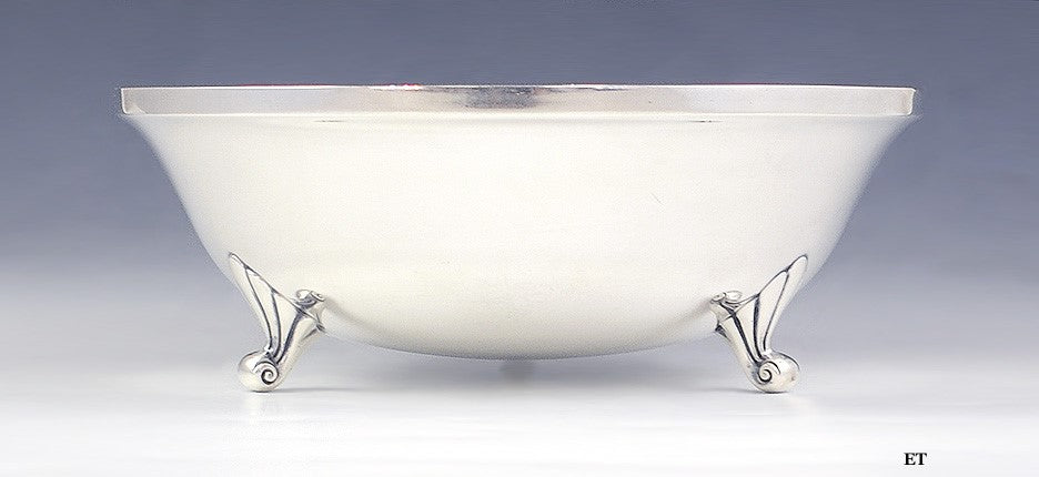 Antique c1890 Tuttle Sterling Silver Footed Centerpiece Fruit Bowl 9"