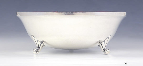 Antique c1890 Tuttle Sterling Silver Footed Centerpiece Fruit Bowl 9"