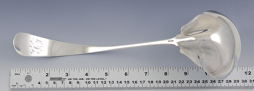 Antique 1870 American Sterling Silver Aesthetic Movement Flower Punch Soup Ladle