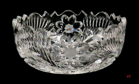 Incredible Hand Made Libbey American Brilliant Cut Glass Bowl Crystal