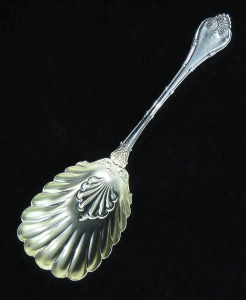 Antique Whiting New Empire 1892 Sterling Silver Gold Bowl Serving Spoon
