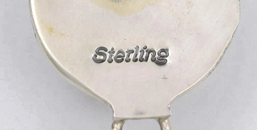 Vintage Sterling Silver and Blue Simulated Stone Pierced Earrings US Southwest