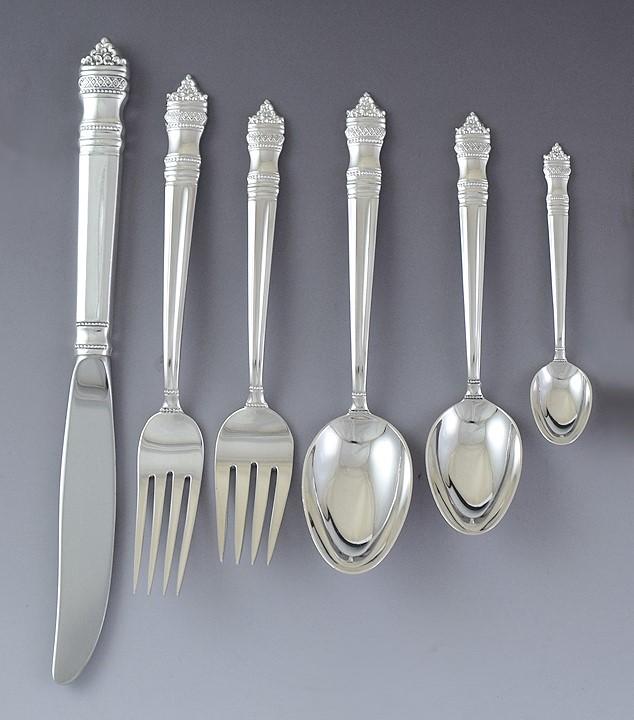 35pc Towle Danish Baroque Sterling Silver Flatware Silverware Service Set