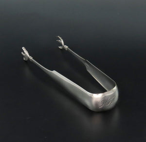Great Pair c1820s American Coin Silver Sugar Nips Tongs by Pardon Miller