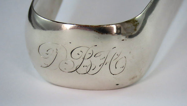Great Pair c1820s American Coin Silver Sugar Nips Tongs by Pardon Miller