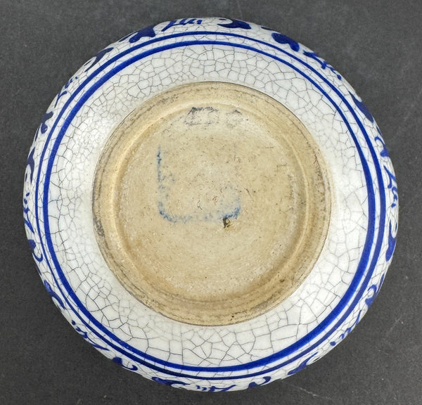 Excellent Antique Signed Dedham Pottery Rabbit Crackle Glaze Bowl 4.5"