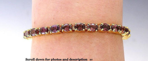 Stylish ~15ct Garnet & 14k Gold Bracelet