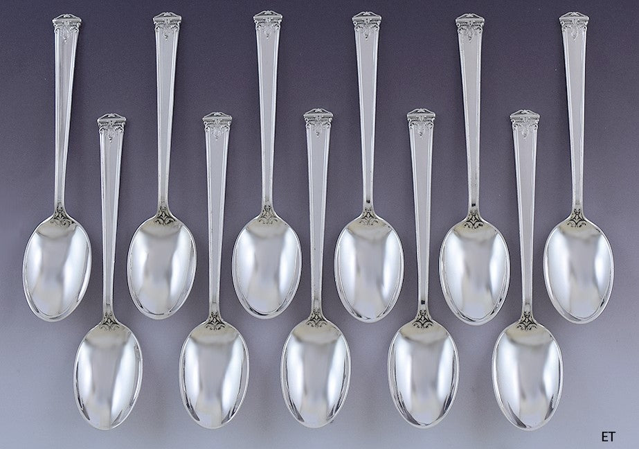 Nice set 11 International Sterling Silver Trianon Demitasse / Coffee Spoons