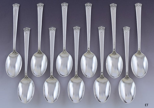 Nice set 11 International Sterling Silver Trianon Demitasse / Coffee Spoons
