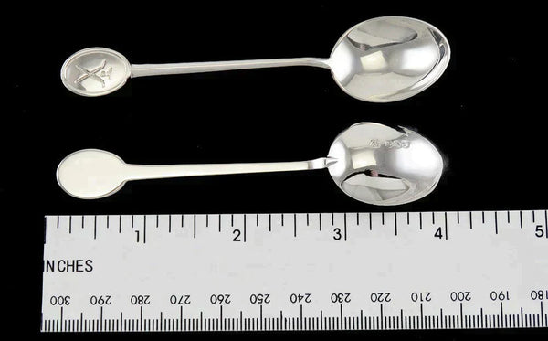 6 Vintage 1965 English Sterling Silver Golf Clubs Crest Demitasse Spoons 4"