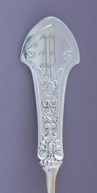 6 Gorham Gold Sterling Silver Corinthian Demitasse Spoons P Mono