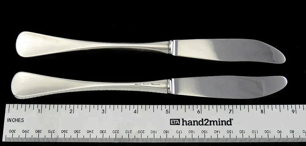 9 Vintage Sterling Silver Danish Sorensen Patricia Art Moderne Knives 8 3/4"