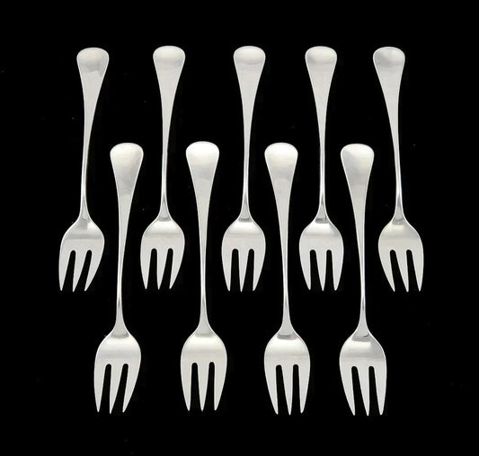 9 Vintage Sterling Silver Sorensen Patricia Art Moderne Salad/Lunch Forks 6 3/4"