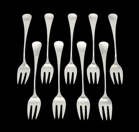 9 Vintage Sterling Silver Sorensen Patricia Art Moderne Salad/Lunch Forks 6 3/4"