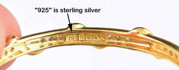 Beautiful Gold Swirl Sterling Silver Accent Diamond Hoop Earrings