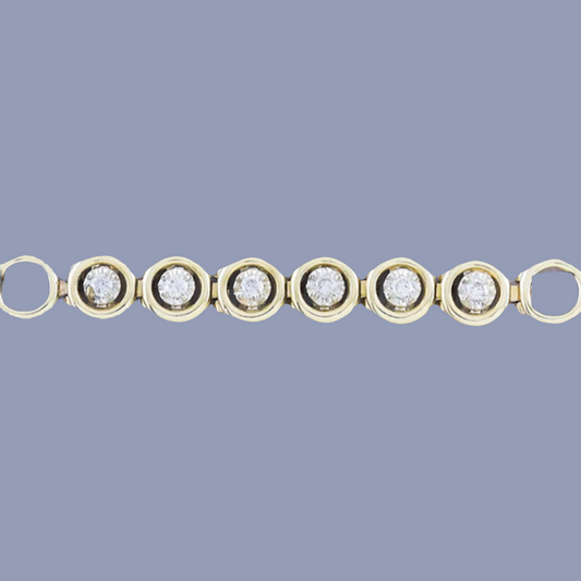 Stylish 14k Yellow Gold & ~.50ct Diamond Bracelet
