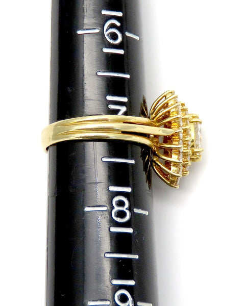 Dazzling 14k Yellow Gold Marquise Diamond Halo Ring ~.66ct tdw