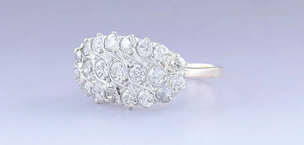 Brilliant Antique 14k Yellow White Gold Diamond Cluster Ring sz 8